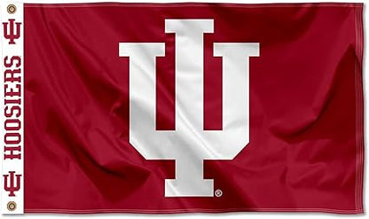 College Flags  Banners Co. Indiana Hoosiers Printed Header 3x5 Foot Banner Flag