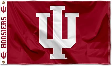 College Flags  Banners Co. Indiana Hoosiers Printed Header 3x5 Foot Banner Flag