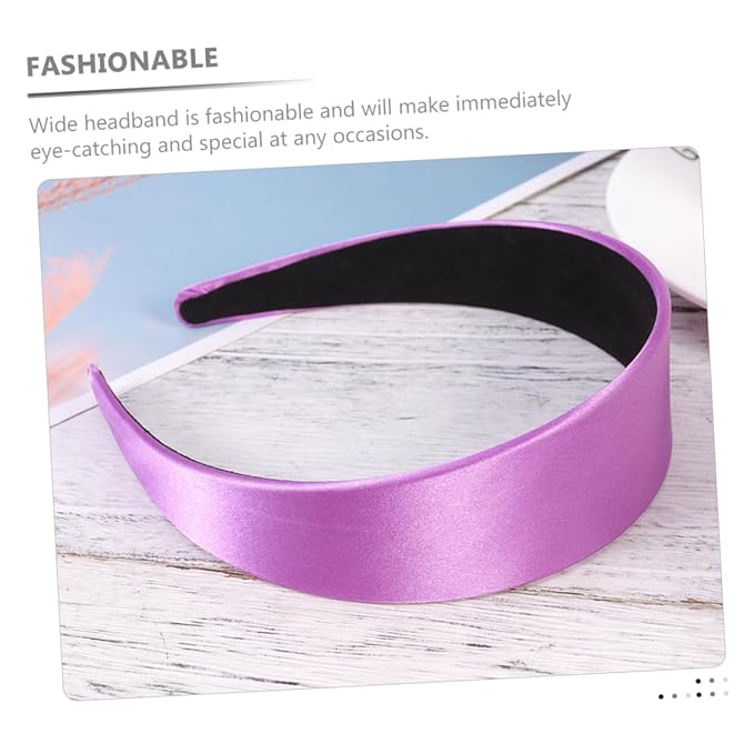 Angoily Wide-brimmed Satin Headband Yoga Headbands for Women Hairband Makeup Headband Hairpin Headband Bandanas for Women Bands Adult Women Braids Headbands Hair Bands Fabric Purple