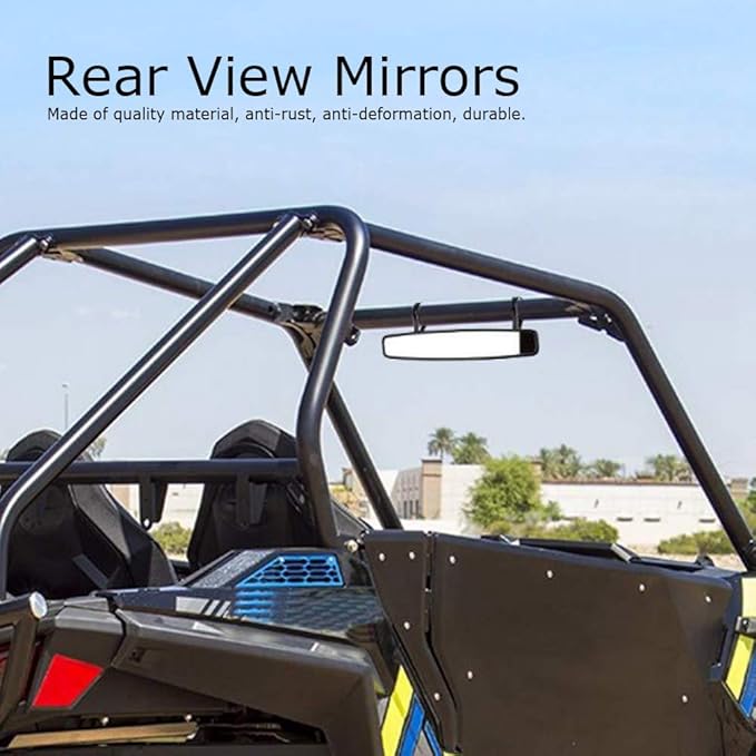 Side by Side Rear View UTV Mirror - Deluxe Edition - Tough Terrain Mirror - Universal ATV UTV Rear View Mirrors - Convex Low Profile UTV Mirror