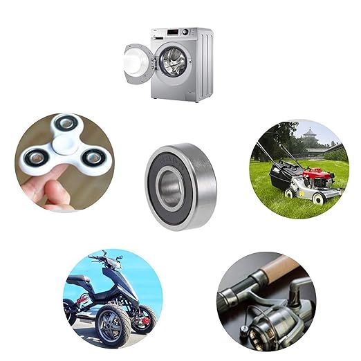 TOP-VIGOR 5Pcs 16100-2RS Deep Groove Ball Bearings, Z1 10mm x 28mm x 8mm Double Sealed Industrial Bearings, Chrome Steel Skateboard Bearings for Electrical Instrument Equipment