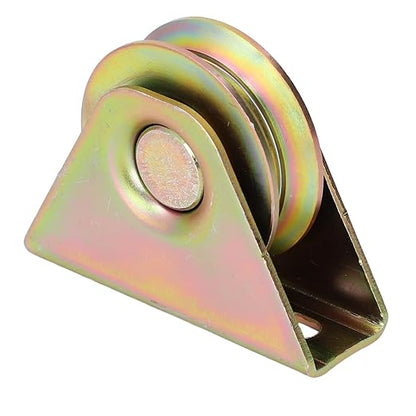 2Pcs Pulley Wheel, Galvanized Alloy Steel V Type Rope Block Roller 48mm for Electric Doors, Industrial Carts, High Load Capacity