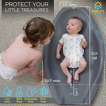 Apricity Baby Changing Pod- Grey - Waterproof Non-Slip Changing Pad Easy-to-Clean Diaper Changing Station for Dresser Tops Large Portable Wiapeable Changing Pad for Newborns to Toddlers Diaper Changer