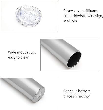 HASLE OUTFITTERS 20 oz Skinny Tumbler, Stainless Steel Insulated Slim Tumbler with Lid, Reusable Double Wall Travel Coffee Mug, Durable Powder Coated Travel Water Cup(Stainless Steel, 1)