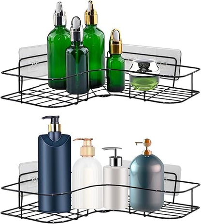 4 Pack Shower Caddy Adhesive for Replacement, Strong Transparent Adhesive for Shower Caddy Sticky Pads, No Drilling for Corner Shelf Basket, Bathroom Storage Shelves, Kitchen Racks and Soap Holder