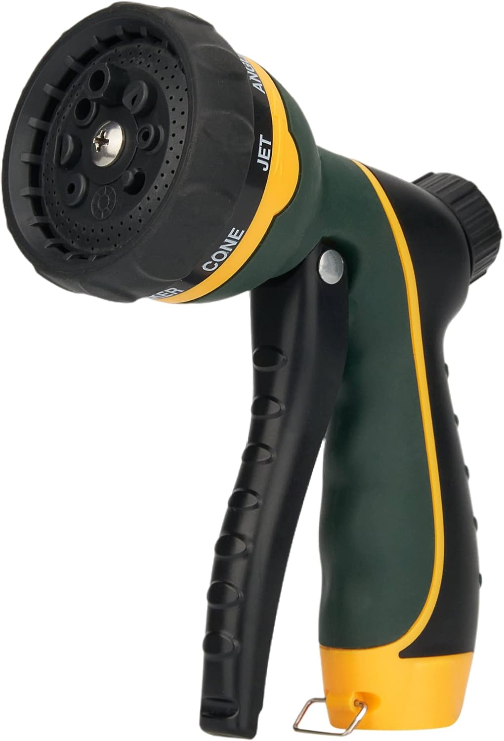 NGreen Garden Hose Sprayer Nozzle - Water Spray with 8 Adjustable Patterns, Impact Resistant and Non-Slip for Watering Plants, Pets Bathing and Cleaning,Car Washing (Green)