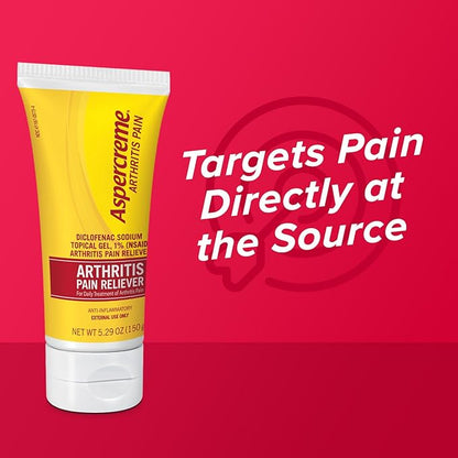 Aspercreme Arthritis Pain Relief Gel for Arthritis  Joint Pain, Non-steroidal Anti-inflammatory Topical Gel with Max-Strength Diclofenac Sodium, 150 g