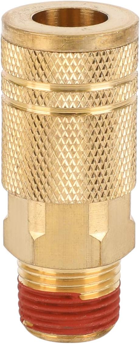 WYNNsky Industrial Air Coupler, 14 Inch Body Size, 38 Inch NPT Male Threads Size, Brass Air Compressor Hose Fitting