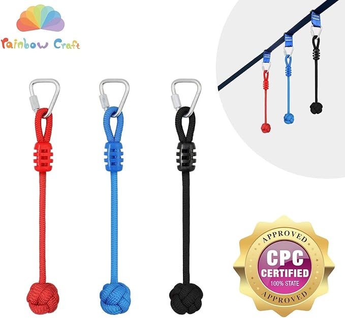 Rainbow Craft Ninja Warrior Slackline Ninja Fist Holds - Kids Ninja Backyard Ninja Training Equipments, Ninja Accessories for Ninja Warrior Obstacle Course, Ninja Fists, 3-Pack Monkey Boxing Hold