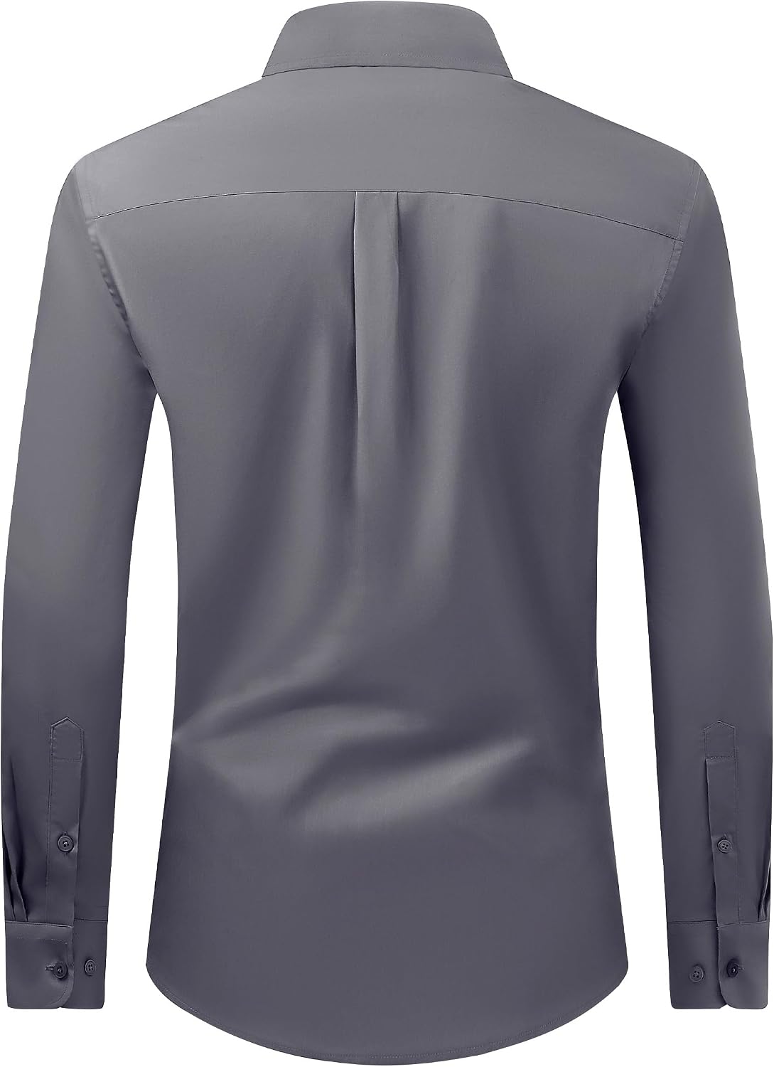 Men's Dress Shirt Regular Fit Stretch Stain Shield Long Sleeve Solid Business Wedding Button Down Shirts