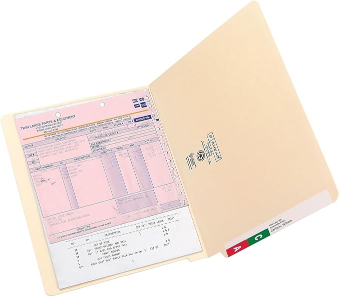 Smead 24100 Shelf Folders Straight Cut Single-Ply End Tab Letter Manila 100/Box