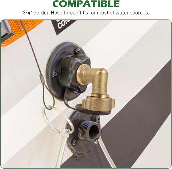 90 Degree Water Hose Elbow for RV with Easy Grip Connector RV Drinking Water Hose Adapter for RV City Water Inlet Connection City Water Hookup for Camper Residential Outdoor 1 pack