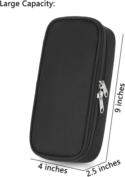 FlowFly Pencil Case for Girls Boys, Large Capacity Pencil Pouch for Kids, Portable Soft Pen Bag for Teens, Black