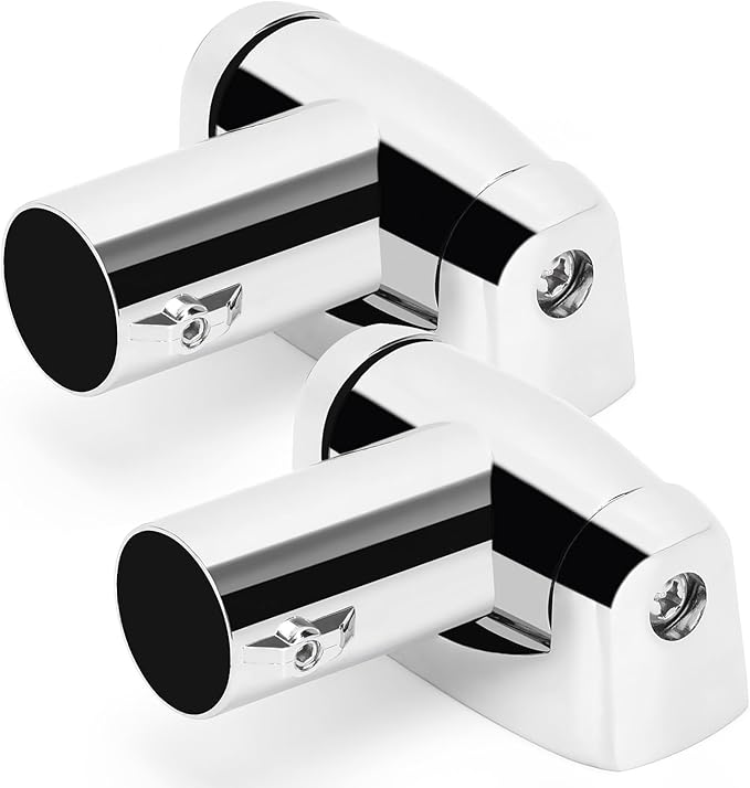 2pcs Shower Curtain Rod Bracket, Zinc Alloy Single Swivel Flange, Easy Installation Heavy Duty