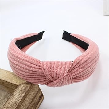 Knotted Headband for Women Fashion Knitted Fabric Hairhoop High Skull Wide Headband for Face Washing