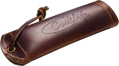 COOKLIFE Cast Iron Handle Cover - Extra Thick Leather Hot Handle Holder for Cast Iron Skillets - Reusable Heat Protection Up to 500°F Skillet Handle Cover