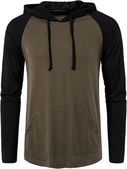 SIR7 Men's Gym Workout Active Long Sleeve Pullover Lightweight Hoodie Casual Hooded Sweatshirts