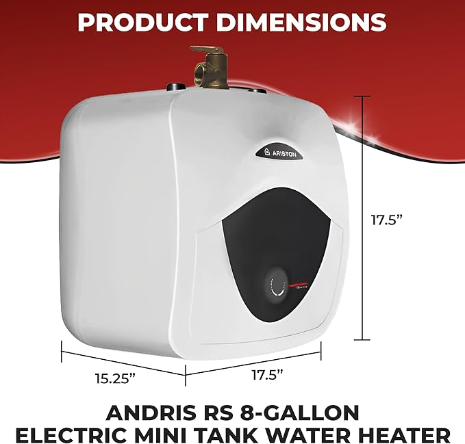 4 Gallon Capacity, 120-Volt  Ariston Andris Mini Tank Electric Water Heater  Heating Solution for Under Sink, RV, and Compact Spaces, Smart Boost for Versatile Heating, Simple Installation