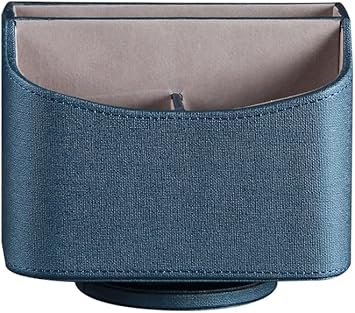 PU Leather Remote Control Holder,360 Degree Spinning Desk TV Remote Caddy,Desk Organizers and Accessories,for Controller,Media,Mail,Calculator,Mobile Phone,Pen Storage Holder(Blue Cloth)