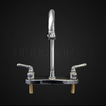 Highcraft 393I9 Kitchen Faucet Without Spray, High Arc Swivel Spout Two Easy to Operate Metal Handles, Chrome Finish Lead-Free Construction 2.2 GPM Flow Rate