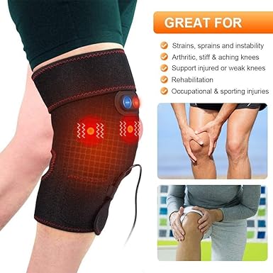 2-in-1 Arthritis Pain Relief Knee Brace, Heated Knee Support for Arthritis, Knee Heating Pad for Hot or Cold Therapy Keep Warm, Electric Wrap for Pain Relief and Massage