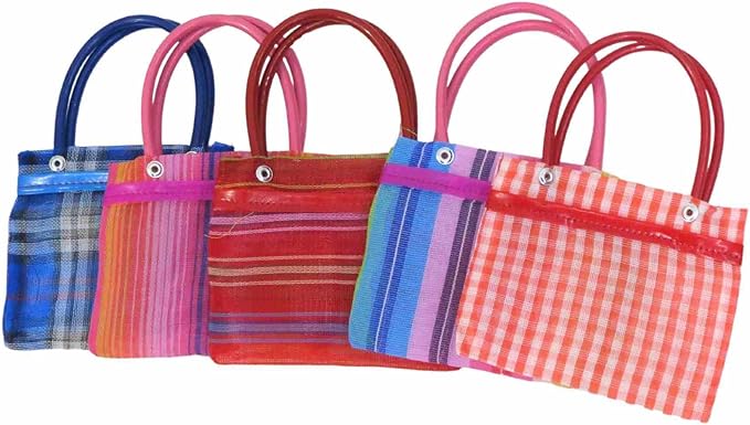 Leos Imports 5 Pack Mini Mexican Mercado Tote Bags ('5x8')