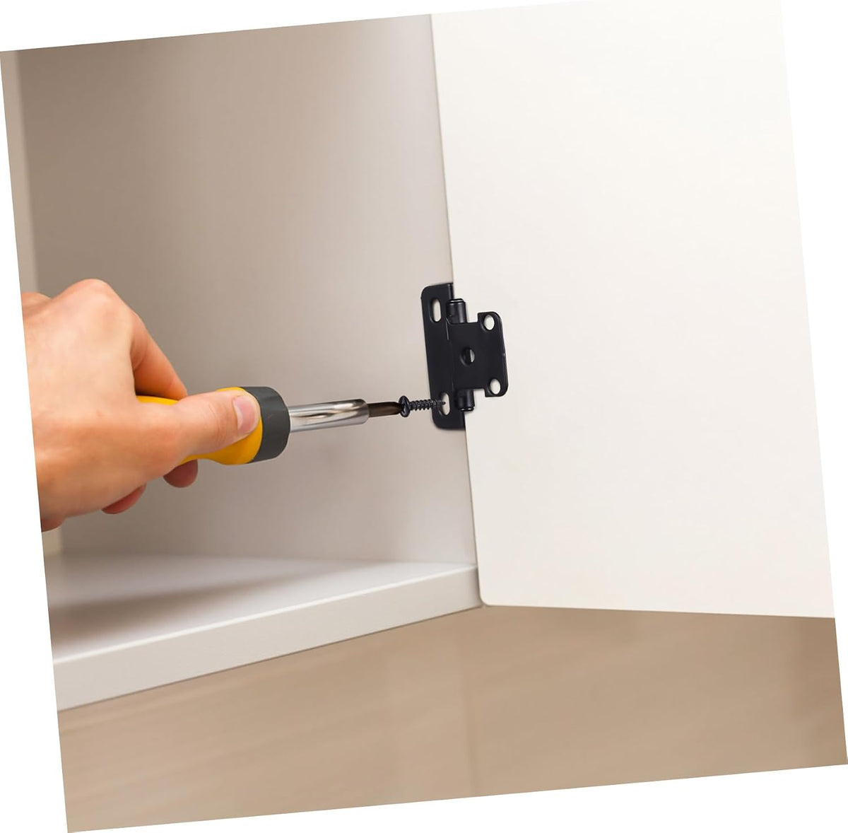 Mipcase 5sets Overlay Cabinet Hinges Soft Close Mechanism for Kitchen Doors Finish Easy to Install Screws Self-Closing Function Cold-Rolled Construction