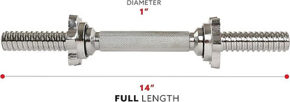 Sunny Health  Fitness 14" Threaded Chrome Dumbbell Bar Pair - STDBH-14