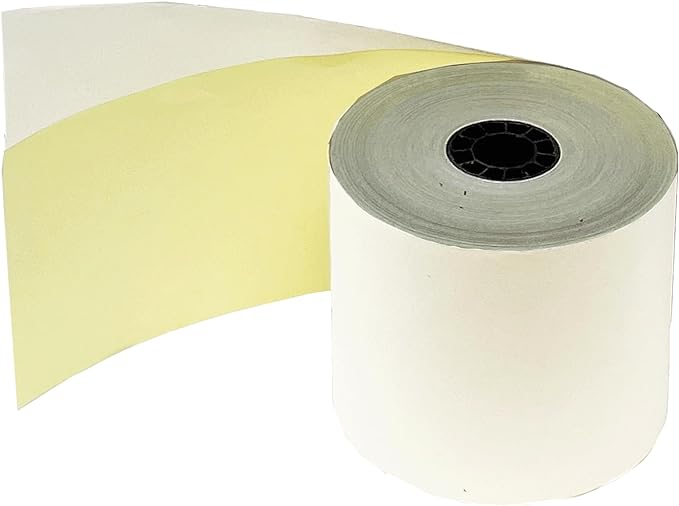 (4 Rolls) 2 Ply Carbonless Rolls 3" X 95 Feet WhiteYellow Receipt Paper POS Cash Register Two Ply WhiteCanary for Star Micronics SP700
