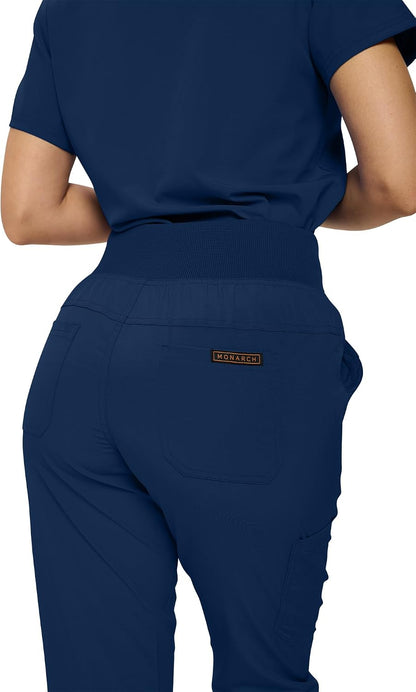 Monarch Uniforms Womens Jogger Scrubs Ribbed Jogger Scrub Pants for Women