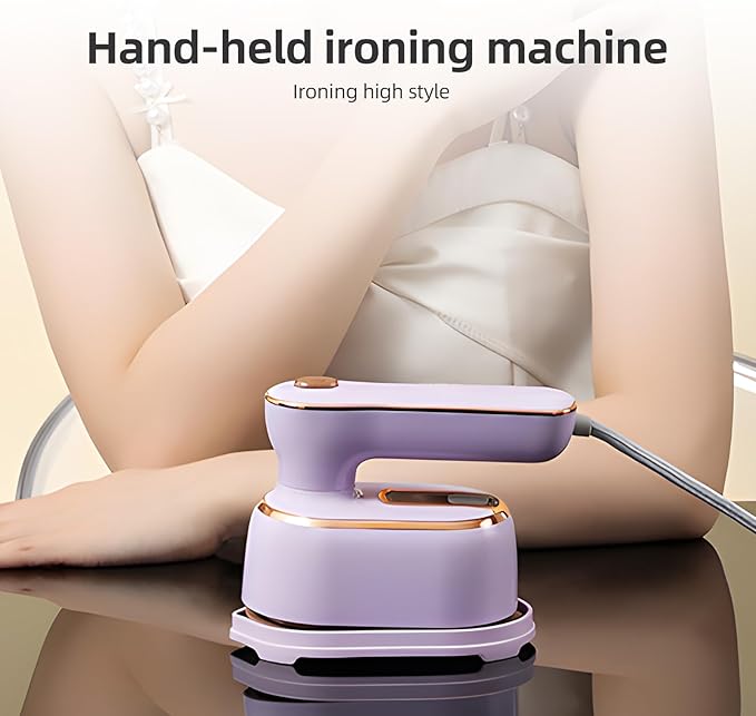 Portable Handheld Iron 20s Fast Heat-up Fabric Wrinkle Remover 2 in 1 Rotatable Travel Iron Steamer for Clothes Support Dry and Wet Ironing for Home Travel or College, US Plug, Blue