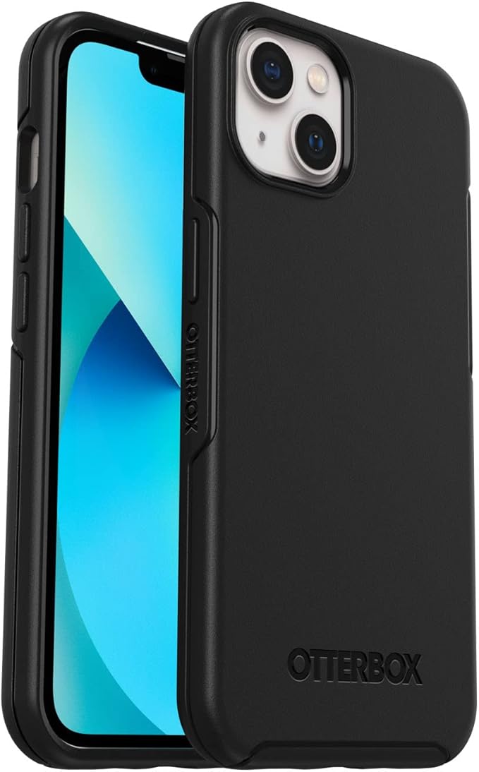 OtterBox iPhone 13 (ONLY) Symmetry Series Case - Black, Ultra-Sleek, Wireless Charging Compatible, Raised Edges Protect Camera & Screen