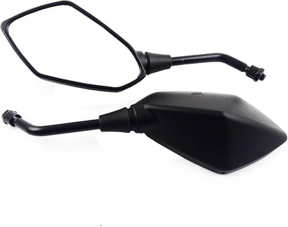 Motorcycle Rear View Side Mirrors-10mm Clockwise Threaded Mounting Bolt-Fits for Kawasaki, for Suzuki, for Victory and More-Pair