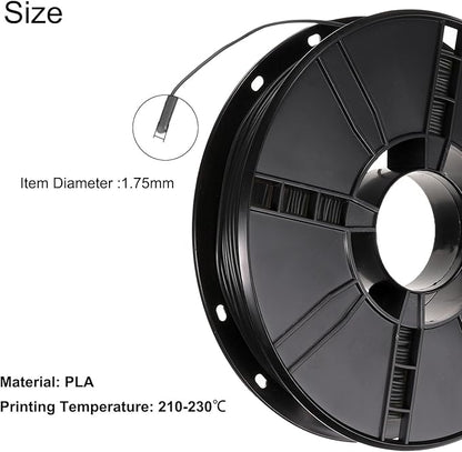 uxcell PLA 3D Printer Filament, 1.75 millimeters, 500g Spool (1. 1 lbs), Black 3D Printing Filament for 3D Drawing Pen Refill, 3D Printers