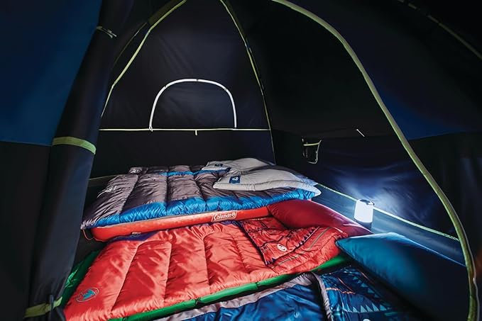 Coleman Sundome Dark Room 46 Person Tent, Blocks 90 of Sunlight to Keep Inside Cool, Weatherproof Tent with Rainfly Sets Up in Minutes