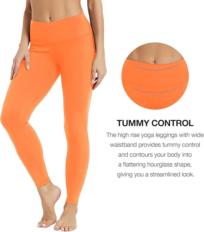 SP3LOPS Yoga Pants with Pockets for Women High Waisted Tummy Control Women's Buttery Soft Yoga Workout Leggings Running Pants