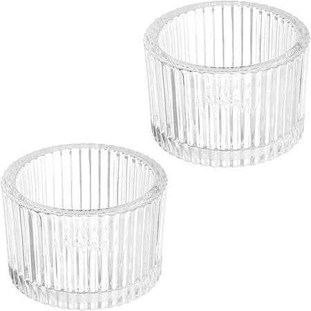 PATIKIL 2 pcs Tealight Candle Holder, Tea Lights Candle Holder Glass Votive Candle Holders Glass Candle Holders for Table Centerpiece Decor Wedding Dinner Party, White