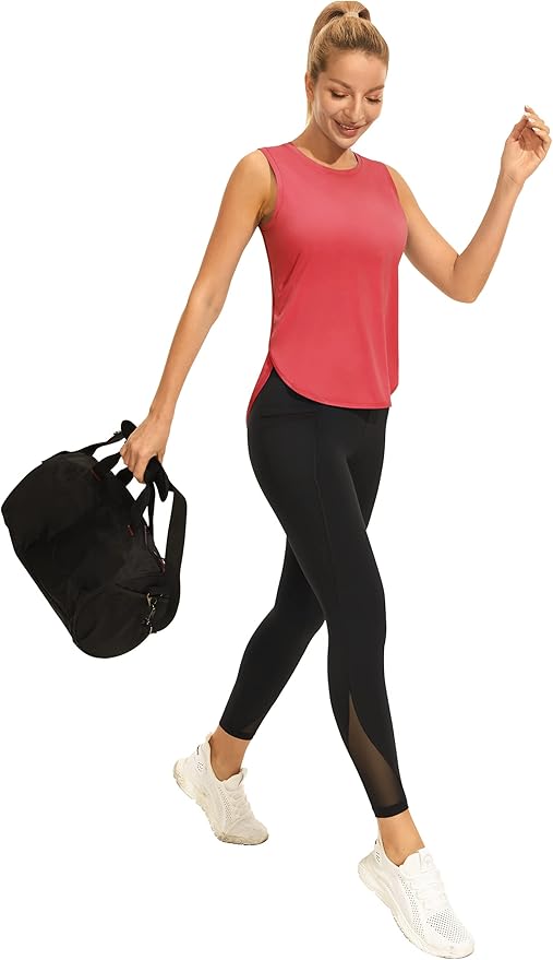 JOYSPELS Ice Silk Workout Tank Tops for Women Cool-Dry Sleeveless Loose Fit Yoga Shirts Athletic