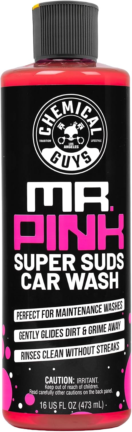 Chemical Guys Mr. Pink Car Wash Soap - 16 oz Super Suds Foaming Car Wash Soap for Cannon, Blaster, or Bucket Washing - pH Balanced, Safe on Wax, Sealant, Ceramic, and Clear Coat Finishes