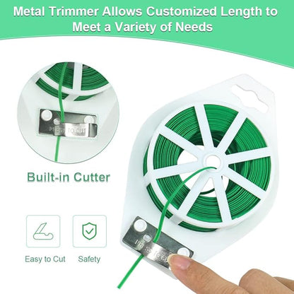 Shintop 328 Feet Garden Plant Twist Tie with Cutter for Gardening, Home, Office (Green)