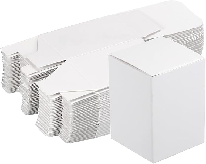 PATIKIL Paper Cardboard Boxes Paper Recycled Gift Corrugated Paper Box White 2 Inch x 2 Inch x 2.8 Inch for Party, Wedding, Gift Wrap Pack of 15