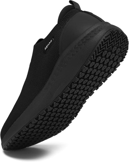 Women's Non Slip Work Shoes Food Service Waterproof Slip-Resistant Chef Shoe for Kitchen Restaurant Hospital Staff Lightweight Walking Sneakers with Easy-Clean Slip-On Designs