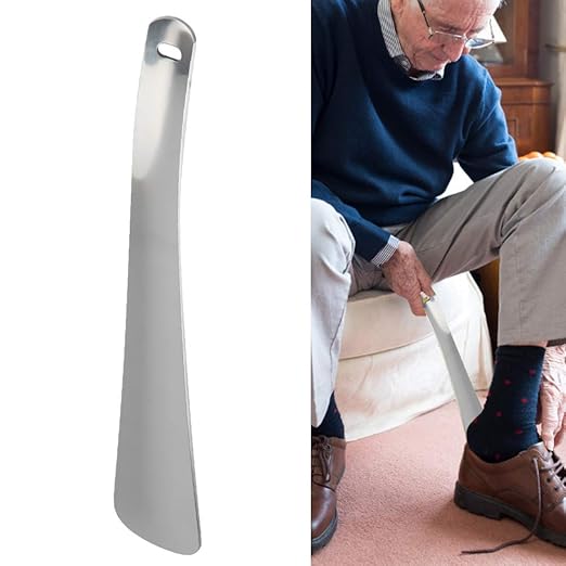 Long Handle Shoehorn, 11.8" Professional Stainless Steel Metal Shoe Horn Long Handle Shoe Horn for Men Women Seniors Elderly