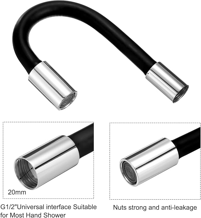 uxcell 2pcs Foaming Extension Tube, Faucet Lengthen Extender, Sink Drain Extension Tube, Bathroom Faucet Extender, Extension Flexible Water Hose Adapter Gray (30cm/50cm)