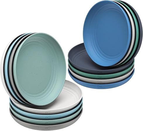 8 Wheat Straw Plates 9"  8 Wheat Straw Plates 10" - Dishwasher Microwave Safe