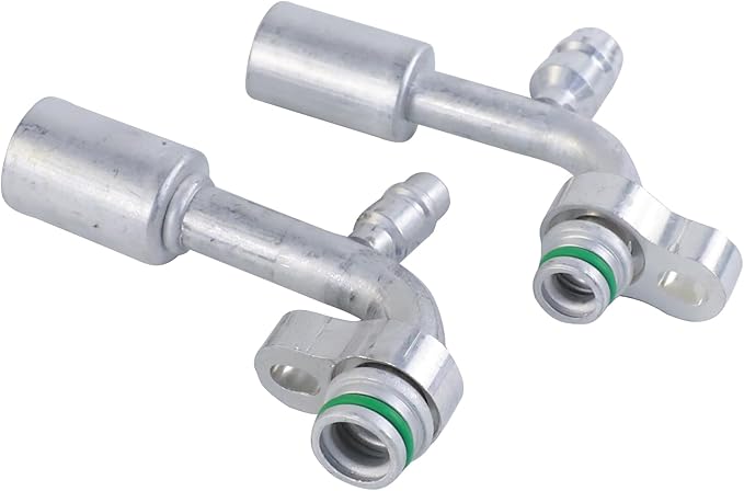 Air Conditioning AC Fitting Set 8 and 10 Female 90 Degree,suitable R134a, with moveable block