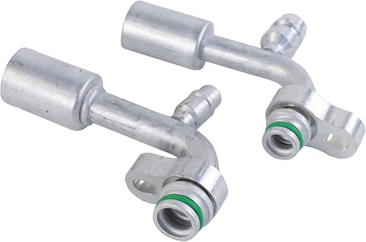 Air Conditioning AC Fitting Set 8 and 10 Female 90 Degree,suitable R134a, with moveable block