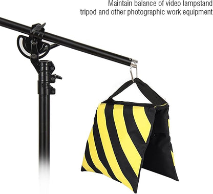 Heavy Duty Sandbag - Studio Video Sand Bag - Yellow  Black Stripes - Photography Weight Bags - for Studio Video Light Stand,Tripod