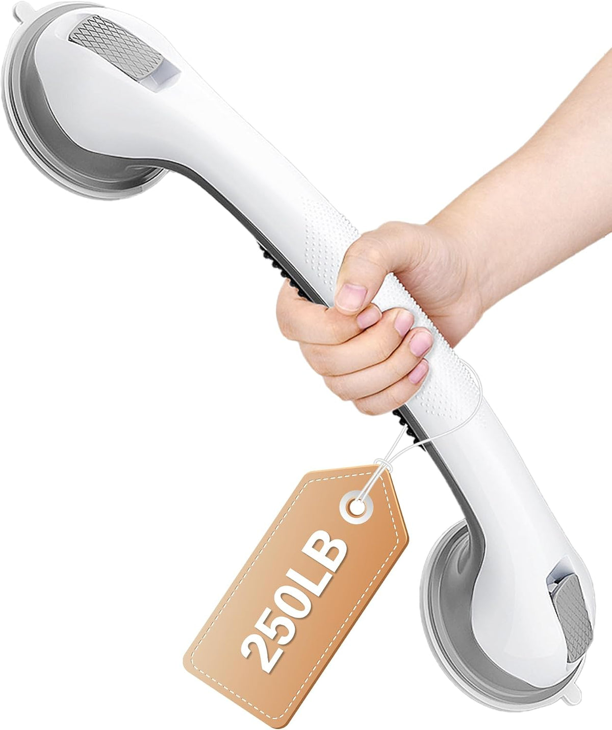 16 Inch Shower Grab Bars - 250LBS Heavy Duty Bath Safety Handles, Non-Slip No Drilling Removable Shower Grips for Bathtubs & Showers, Waterproof Bathroom Assist Handles for Seniors & Elderly