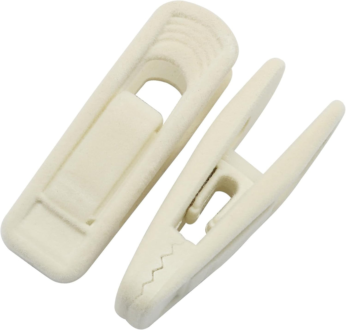 Velvet Hanger Clips, 40 PCS, Beige Non-Slip Flocked Clips, For Pants, Skirts, Suits, Shirts, Socks